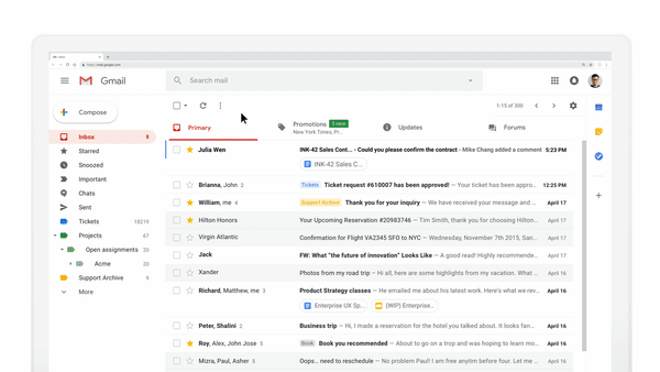 Gmail with AMP