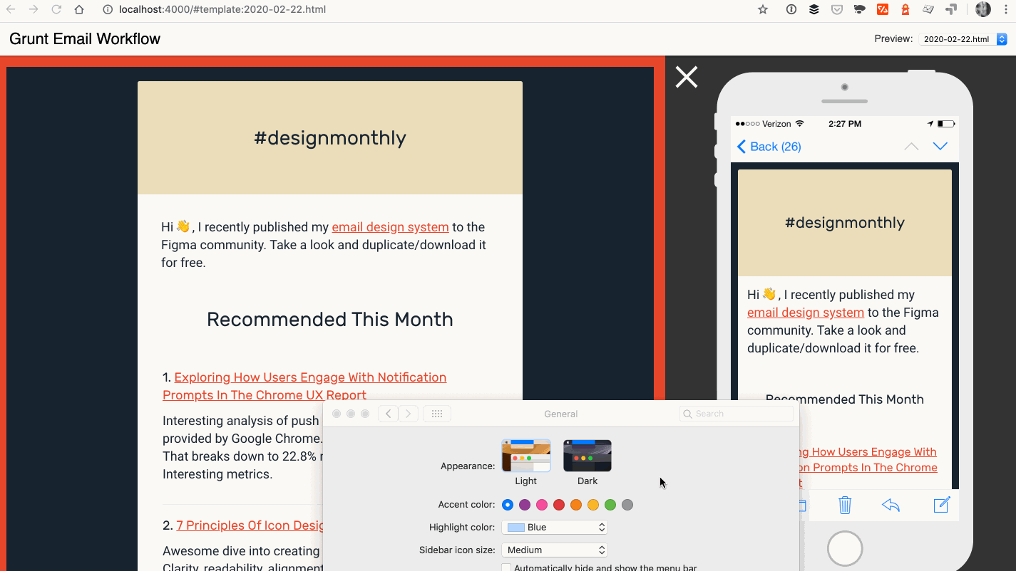 Dark mode email