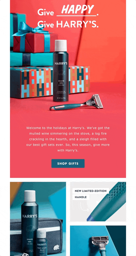 Harry's animated gif email