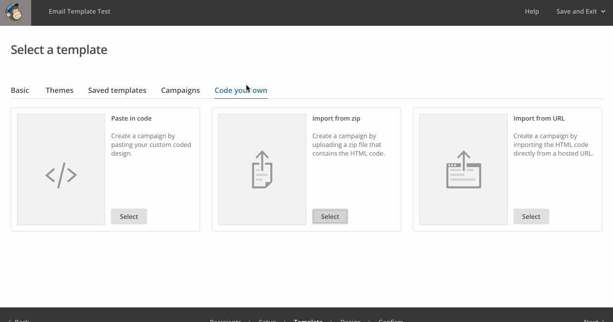Upload your zip file