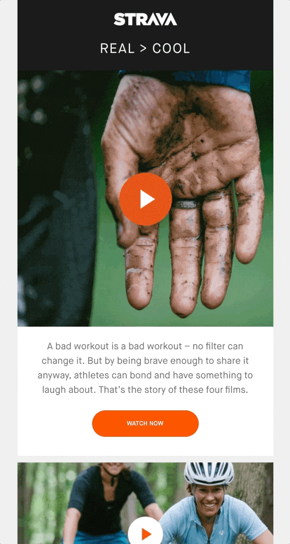 Strava animated gif email
