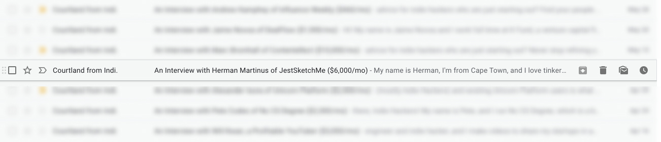  Indie Hackers email subject line