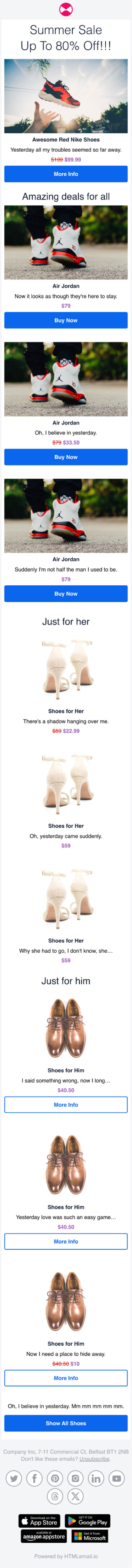 Responsive E-commerce Promotional Email Template mobile preview